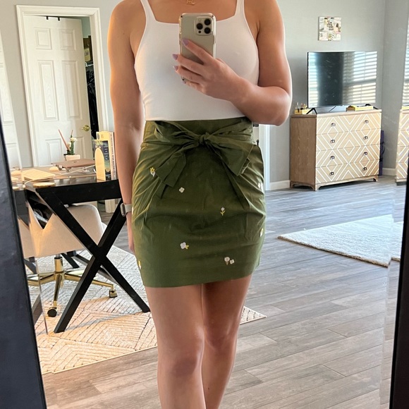 Green J Crew Embroidered Skirt - Picture 8 of 8